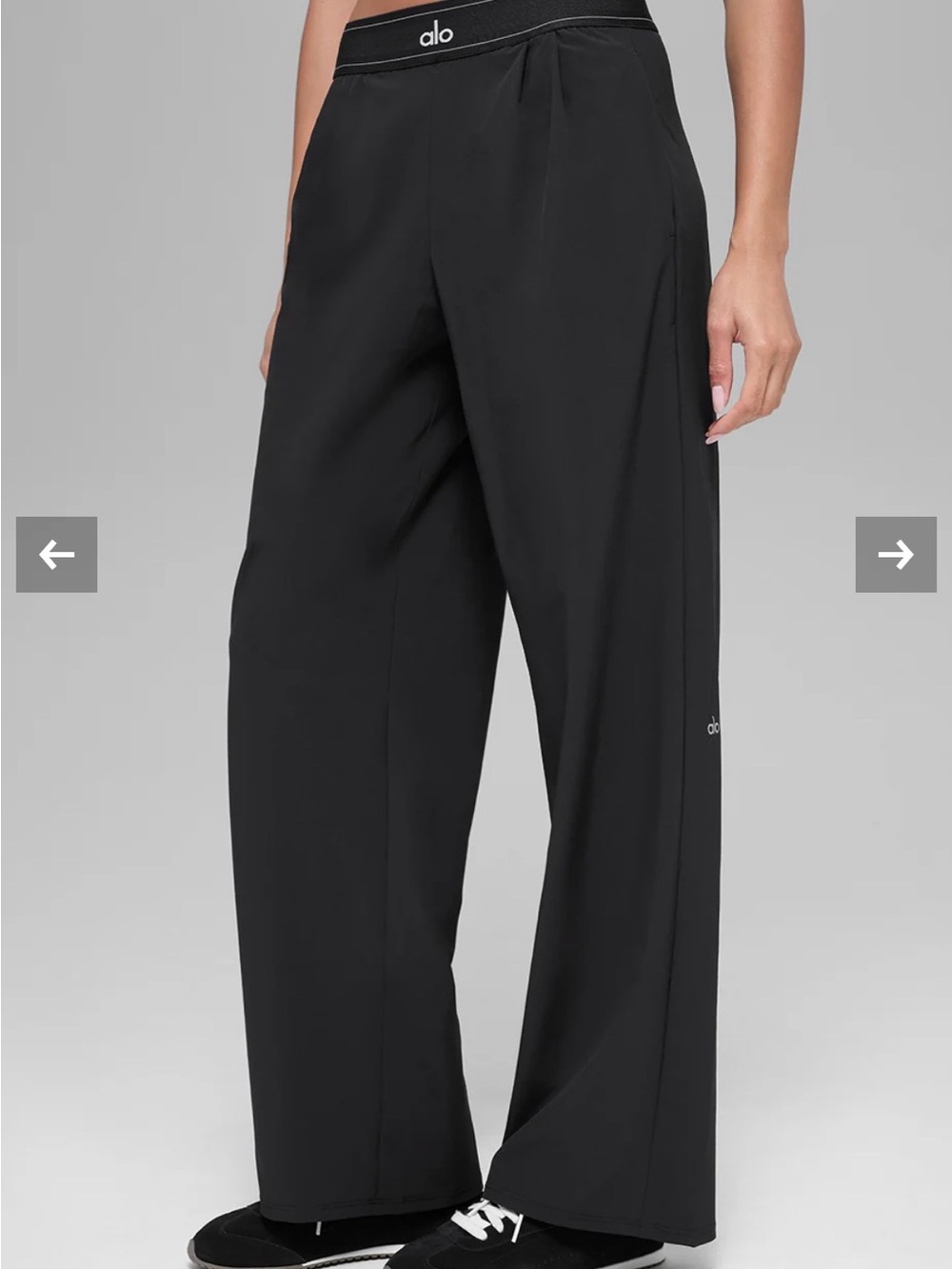 ALO Yoga Black Wide-Leg Track Pants